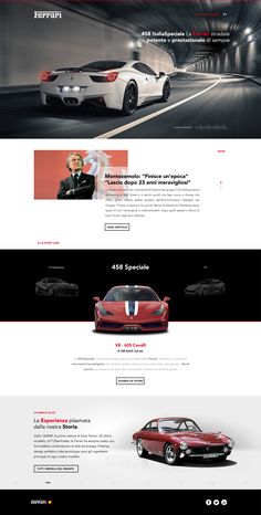 Ferrari - Concept Automobile Website Design Inspiration, Automobile Website, Ferrari Concept, Infographic Design Inspiration, Webpage Design, Application Design, Contents Design