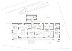 the floor plan for an apartment with two levels and three rooms, including one bedroom