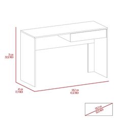 a drawing of a desk with two drawers and one drawer on the bottom, measurements for each