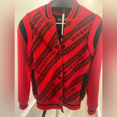 Givenchy Varsity Jacket Women’s Size S , Brand New But No Tags Designer Red Long Sleeve Outerwear, Givenchy Jacket, Varsity Jacket Women, Jacket Women, Woman Colour, Givenchy, Varsity Jacket, Jackets For Women, Jackets & Coats