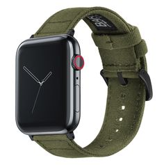 Green Canvas Apple Watch Band | Green Apple Watch Strap | BARTON – Barton Watch Bands Casual Wear-resistant Adjustable Watch Bands, Casual Adjustable Watch Accessories For Outdoor, Casual Adjustable Outdoor Watch Accessories, Casual Green Wear-resistant Watch, Casual Everyday Watch Accessories, Adjustable, Casual Adjustable Watch Accessories For Everyday, Green Casual Adjustable Apple Watch Band, Casual Green Adjustable Apple Watch Band, Casual Adjustable Green Apple Watch Band