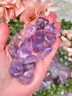 Tumbled amethyst crystals, sourced from Brazil, are remarkable allies in the realm of crystal healing and spirituality. These small yet powerful stones possess a rich, natural color, making them highly sought after for their energetic qualities. Amethyst, often referred to as the "stone of tranquility," is celebrated for its exceptional ability to soothe the mind and promote a sense of calm. Carrying a tumbled amethyst in your pocket or purse is like having a serene sanctuary at your fingertips, Spiritual Lavender Gemstone Crystals, Lavender Gemstone Crystals For Spiritual Use, Lavender Healing Gemstone Crystals, Lavender Healing Crystals Natural Stones, Spiritual Lavender Crystals, Large Amethyst Stone For Healing, Large Amethyst Crystal For Healing, Lavender Raw Stone Spiritual Crystals, Spiritual Lavender Raw Stone Crystals