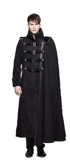 Drake Coat Luxury Medieval Outerwear For Cosplay, Luxury Vampire Style Outerwear For Cosplay, Luxury Black Medieval Outerwear, Luxury Cape Costume Outerwear, Luxury Long Coat For Cosplay, Luxury Medieval Black Outerwear, Luxury Cosplay Cape Outerwear, Luxury Black Gothic Cape, Side Cape