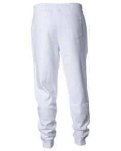 Midweight Fleece Pants - WHITE - L | Independent Trading Co. Midweight Fleece Pants in White Size Large | Cotton/Polyester Blend White Sweatpants With Ribbed Waistband For Sports, White Joggers With Ribbed Waistband For Sports, White Cotton Sweatpants With Comfort Waistband, White Cotton Pants With Ribbed Cuffs, White Pants With Comfort Waistband For Streetwear, White Sweatpants With Ribbed Cuffs For Sports, White Cotton Joggers With Ribbed Cuffs, White Ribbed Cuffs Sweatpants For Sports, White Stretch Joggers With Ribbed Waistband