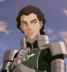 an animated image of a man in armor