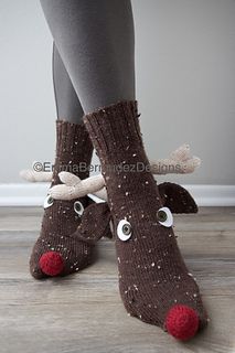 Reindeer Socks, Christmas Socks Pattern, Silly Socks, Crochet Hack, Christmas Sock, Diy Socks, Socks Pattern, Knit Picks, Sock Patterns