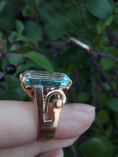 Absolutely Stunning 14k Yellow Gold, Huge Aquamarine, Ruby, Diamond Retro Ring... Aquamarine is approximately 18.15mm x 13.24mm, approximately 15ct. Perfect Vintage Pre Owned Condition.. Size is 7 1/4 Weight is .9 Grams Look Spectacular.. Luxury Emerald-cut Sapphire Ring With 17 Jewels, Formal Sapphire Ring With Octagon Diamond Cut, Formal Octagon Sapphire Ring With Diamond Cut, Art Deco 14k Gold Jewelry With Center Stone, Formal Emerald Cut Sapphire Gemstones, 14k Gold Emerald Cut Art Deco Jewelry, 14k Gold Art Deco Emerald Cut Jewelry, Sapphire Rings Emerald Cut For Formal Occasions, Formal Sapphire Rings With Baguette Cut