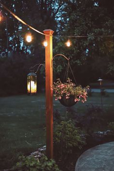 the diy garden posts for string lights are easy to make and great for any outdoor space