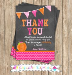 a thank card for someone's birthday with the words thank you written on it