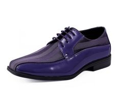 These stylish, suave, and sophisticated purple men's dress shoes feature a traditional formal shoe design, available in a range of vibrant and muted tones such as red, purple, gold, burgundy, navy blue, royal blue, and brown. Elevate your outfit with our classy patent leather derby shoes from the Viotti collection, perfect for special occasions, work attire, or coordinating with your suit. Patent leather upper Satin stripe Lace-up Non-leather sole with blocked heel Also available in bright and n Tuxedo Shoes For Men, Mens Casual Dress Shoes, Formal Shoe, Tuxedo Shoes, Dress Shoes For Men, Men's Dress Shoes, Oxford Dress Shoes, Shoe Design, Oxford Shoes Men