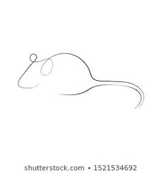 a drawing of a mouse on a white background