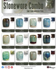 an advertisement for stoneware compo with many different colors