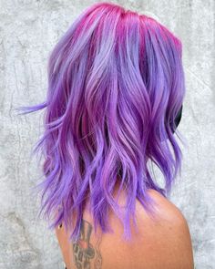 Bright Purple Hair, Kawaii Hair, Gorgeous Hair Color, Dye Ideas, Hair Idea, Dye Colors, Fun Hair