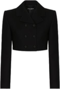 Fitted Double-breasted Outerwear For Party, Fitted Double-breasted Party Outerwear, Classic Double-breasted Outerwear For Party, Double-breasted Notch Lapel Outerwear For Party, Formal Cropped Outerwear With Double-breasted Button, Tailored Cropped Jacket With Button Closure, Classic Cropped Jacket With Double Button Closure, Chic Fitted Cropped Jacket With Hidden Buttons, Fitted Double-breasted Blazer For Evening