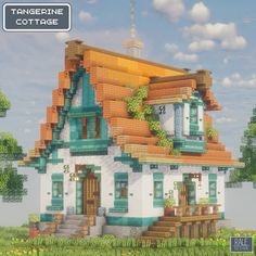 Solarpunk Minecraft, Minecraft Pasta, Countryside Homes, Minecraft Structures, Minecraft House Plans, Bangunan Minecraft, Minecraft Cottage, Minecraft House Tutorials, Minecraft Castle