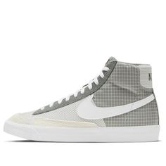 Nike Blazer Mid '77 'Patch - Smoke Grey' DD1162-001 (SNKR/Skate/Plaid/Men's/Mid Top) Nike Blazer Mid 77, Nike Blazer Mid, Nike Blazers Mid, Grey Plaid, Blazer Mid, Mid Top, Nike Blazer, Plaid, Blazer