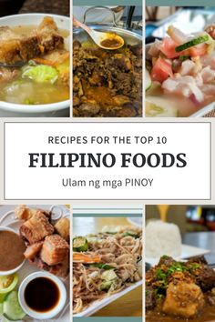 the top 10 places to eat in philippines for food and drink, including an assortment of dishes