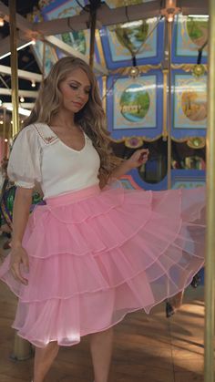 Candy Skirt – JessaKae Pink Tiered Ruffle Skirt, Pink Tiered Ruffled Skirt Dress, Pink Feminine Tiered Bottoms, Feminine Pink Tiered Bottoms, Pink Tiered Feminine Bottoms, Pink Ruffled Tiered Skirt, Feminine Tiered Pink Bottoms, Pink Tiered Bottoms For Summer, Pink Tiered Ruffled Skirt