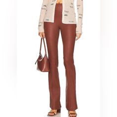 $1,095 Helmut Lang Cinnamon Brown Leather Bootcut Trouser Stretch Pants Sz 8 Nwt Designer Helmut Lang Leather Bootcut Trouser Side Zip Pants Brand New With Tags Retail Price $ 1,095.00 Manufacturer Color: Cinnamon Style # Mo5hw233 Sz 8 Gorgeous Super Stylish Super Flattering Sleek Elegant Line Beautiful Lush Soft Leather These Are Stunning! Leather Bootcut Design Size 8 Waist:15” Measured Laying Flat Hips:17.5” Inseam:34.5” Front Rise:11.5” Leg Opening: Laying Flat 10” Gorgeous Sleek Smooth Leat Black Flared Trousers, Button Fly Pants, Side Zip Pants, Ribbed Flares, Cropped Flare Pants, Flare Legging, Cinnamon Brown, Bootcut Pants, Black Flare