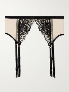 Kiki de Montparnasse's suspender belt adds a romantic finishing touch to add to the matching 'Cezanne' bra and thong set. Cut from tulle, it's embroidered with flowers and has lustrous silk-satin straps that attach to your stockings. Suspender Belts For Women, Bra And Thong, Suspenders For Women, Kiki De Montparnasse, Embroidered Tulle, Raffia Bag, Lingerie Accessories, Suspender Belt, Bracelets And Charms