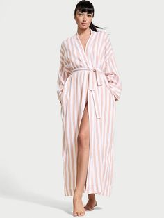 Crafted in our buttery-soft, modal-cotton blend, this classic robe wraps you in cozy comfort, day and night. Wrap robe with tie waist Soft, plant-derived modal fibers, sourced from sustainably managed forests Relaxed fit Flared sleeves Hits at ankle Machine wash Imported Winter Robes, Linen Robe, Bath Robes For Women, Lingerie Catalog, Lounge Robes, Pajamas Gift, Lingerie Outfits, Victoria Secret Fashion Show, Womens Robes