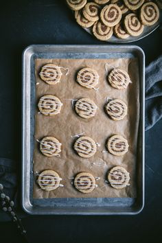 some cookies are sitting on a cookie sheet