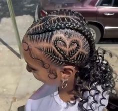 Braided Cornrows, Heart Braids, Straight Back Braids, Braided Pony, Kids Braids, Long Bow, Feed In Braids Hairstyles, Cute Braided Hairstyles