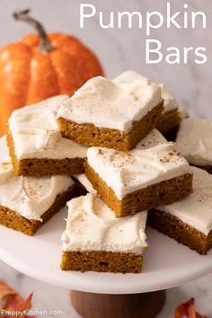 pumpkin bars stacked on top of each other