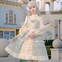 Women Lolita Sweet Bow Dress Japanese Pastoral Style Maid Cosplay Dress Maid Cosplay, Classic Lolita, Japanese Dress, Vintage Suits, Bow Dress, Cosplay Dress, Dress Cotton, Cotton Blouse, Lolita Dress