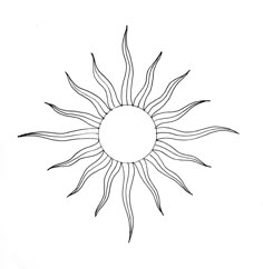 a drawing of a sun on a white background