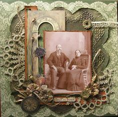 an old fashioned photo is displayed on a card