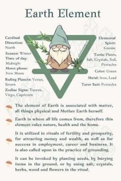 Capricorn Earth Sign, Hedge Witchery, Witch Symbols, Money Spells That Work, The Four Elements, Earth Element, Elemental Magic, Eclectic Witch