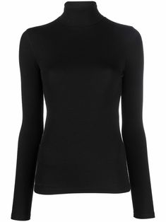 black cotton stretch-design roll neck long sleeves straight hem Ralph Laurent, Eco Materials, Dr Closet, Ralph Lauren Pullover, Roll Neck Jumpers, Ralph Lauren Long Sleeve, Ralph Lauren Outfits, Roll Neck, Environmental Impact