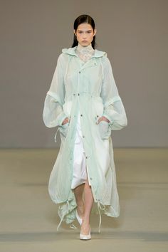 Del Core, Core Fashion, Knit Gown, Leather Midi Skirt, Cotton Poplin Shirt, Fashion Week Runway, Parka Coat, Marchesa