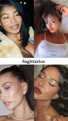 Makeup According To Zodiac Sign, Sag Rising Makeup, Saggitarius Rising Makeup, Sagittarius Rising Makeup, Zodiac Signs Makeup, Sagittarius Makeup, Zodiac Sign Makeup, Astrology Makeup, Sag Rising