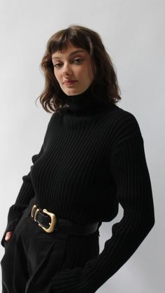 We are currently obsessed with the Montana Pima Cotton Turtleneck - a one size rib design sweater that is soft and durable. Shop the look today! Classic Solid Funnel Neck Turtleneck, Classic Ribbed Long Sleeve Turtleneck, Classic Black Turtleneck, Classic High Neck Turtleneck, Winter Ribbed Turtleneck For Workwear, Winter Workwear Ribbed Turtleneck, Classic Turtleneck Sweater With Ribbed Neckline, Classic Turtleneck With Ribbed Collar, Elegant Ribbed Turtleneck Sweater