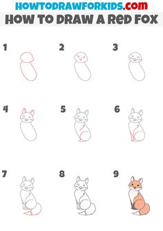 how to draw a red fox step by step instructions for kids and beginners in this video, you can learn how to draw a red fox