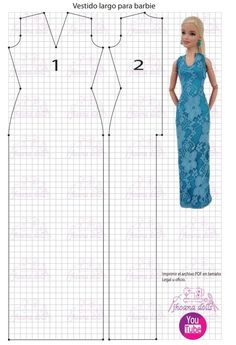 Vestido Sirena Para Barbie 765 Diy Ken Clothes, Barbie Diy Accessories, Barbie Knitting Patterns, Barbie Wardrobe