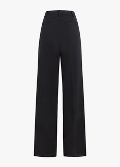 The Low Favorite Pant is our best-selling mid-rise trouser (formerly The Agnes Pant), cast in a structured Italian suiting fabric. With a fluid wide-leg silhouette and front pleats, these classic black pants are a true wardrobe essential.63% Polyester, 32% Rayon, 5% SpandexCare Instructions:Machine wash cold gentle cycleLine dryDry CleanGaby is 5'9" wearing size 2Rise: 11 1/4"Leg Opening: 21"Inseam: 34" Video: Misia is 5' 10" wearing a size 14 Lauren is 5’10” a size 6 Modern Wide-leg Evening Pants, Workwear Wide Leg Pants With Pressed Crease, Chic Evening Bottoms With Straight Hem, Classic Wide Leg Pantsuit For Work, Modern Wide Leg Pants For Evening, Modern Black Wide Leg Pants For Evening, Tailored Wide Leg Solid Color Pantsuit, Tailored Wide Leg Evening Pants, Black High-waisted Pants With Pressed Crease