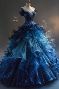 Ball Gowns Fantasy, Blue Ball Gowns, Blue Wedding Dresses