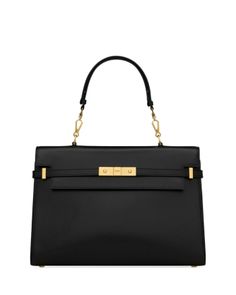 Saint Laurent Manhattan Leather Handbag Ysl Manhattan Bag, Ysl Manhattan, Saint Laurent Manhattan, Favorite Purse, Top Handle Handbags, Black Leather Handbags, Medium Bags, Leather Handbag, Leather Top