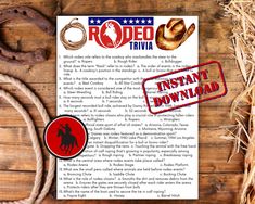 an image of rodeo trivia instant download