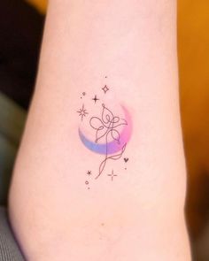 Moon Fine Line Tattoo, Serendipity Tattoo, Simple Flower Tattoo, One Line Tattoo, Our Mindful Life, Bts Tattoos, Boho Tattoos, Intricate Tattoo, Small Meaningful Tattoos