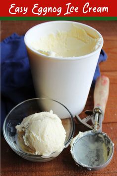 Turn extra eggnog into a delicious ice cream with only 5 ingredients. It has all of that eggnog flavor you love but colder. It is great as a simple dessert on its own or serve it with your favorite winter desserts. It is fabulous on pie, with a slice of gingerbread, or with a fruit crisp or cobbler. Eggnog Ice Cream, Easy Eggnog, Delicious Ice Cream, Fruit Crisp, Simple Dessert, Winter Desserts, Winter Project, A Fruit, Cobbler