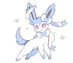 a drawing of a blue and white pokemon