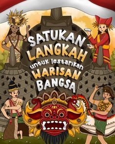 an advertisement for the indonesian festival, satukan langkah is written in two languages