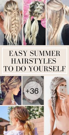 Easy Summer Hairstyles To Do Yourself #easyhairstyles #summerhairstyles #summerhair #glaminati Summer Concert Hairstyles, Easy Summer Hairstyles For Medium Hair, Simple Summer Hairstyles, Hairstyles To Do Yourself, Summer Braids, Beach Hairstyles For Long Hair, Peinados Recogidos, Simple Summer, Summer Hairstyles For Medium Hair