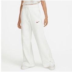 Women's High-Waisted Wide-Leg Sweatpants Sail/Black Size Xl (1618) Style Dq5615-133 Nike Relaxed Fit Full Length Bottoms, Nike Full Length Cotton Bottoms, Nike Fitted Bottoms For Loungewear, Nike Full-length Cotton Bottoms, Full Length Cotton Nike Bottoms, Fitted Nike Cotton Pants, Nike Fitted Cotton Pants, Fitted Cotton Nike Pants, Nike Casual Full Length Pants