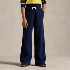 These cotton-blend pants are made with our ultrasoft lightweight fleece and cut for a wide-leg silhouette. Wide Leg, Sweatpants, Girl Outfits, Cotton Blend, Cute Outfits, Ralph Lauren, Pants, Clothes, Tracksuit Bottoms