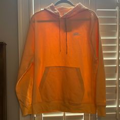 Nwt Perfect Condition. So Soft Orange Nike Hoodie, Nike Fleece Hoodie, Nike Running Jacket, Yellow Long Sleeve Shirt, White Hooded Sweatshirt, Womens Running Jacket, Thermal Jacket, Vintage Nike Windbreaker, Football Jackets